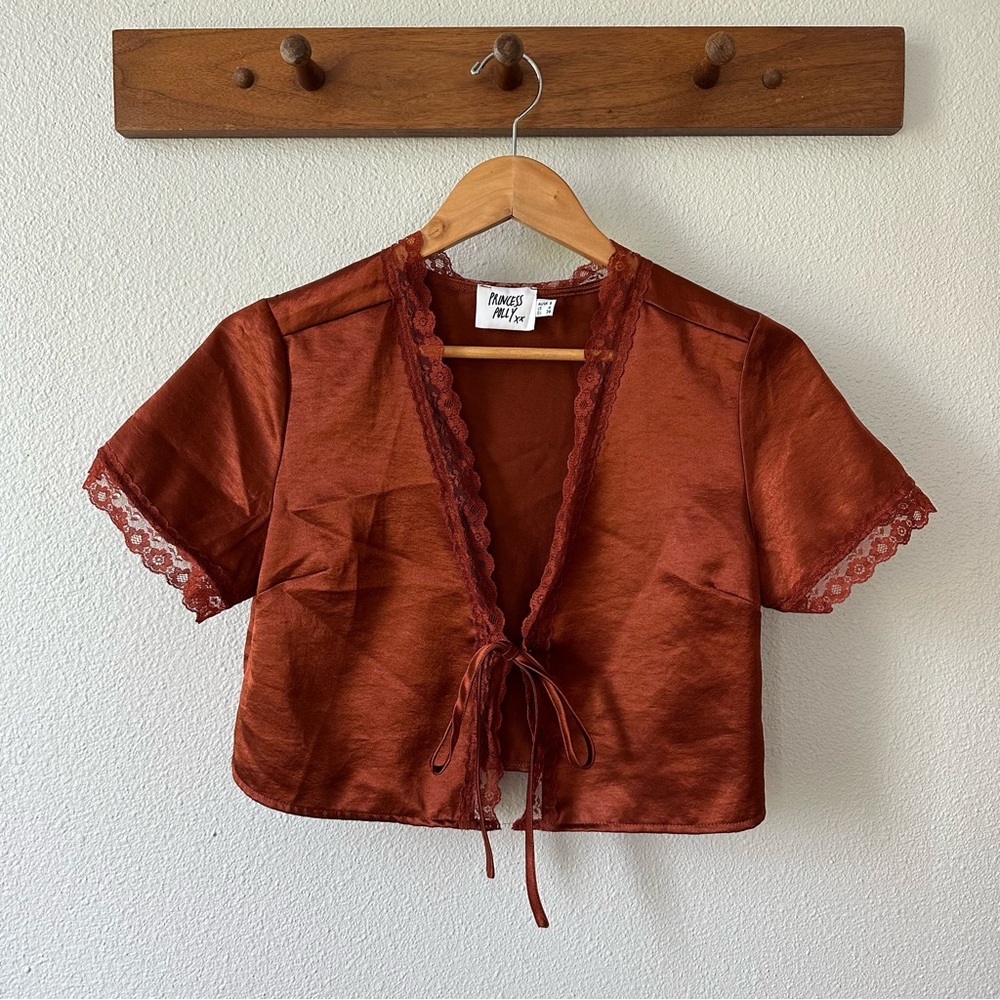 Princess Polly Tie Up Top | Rust